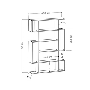 Bibliothèque style industriel Kirja Concept-Usine dimensions