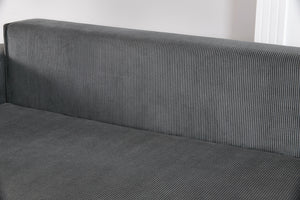 Canapé d'angle en velours côtelé gris foncé zoom 3