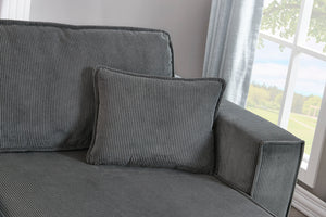 Canapé d'angle en velours côtelé gris foncé zoom 4