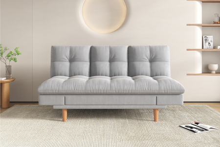 Canapé convertible modulable gris clair Kalmar rectangle