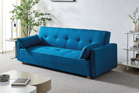 Canapé de style scandinave bleu convertible de 3 places