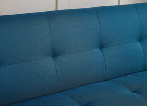 Canapé de style scandinave convertible bleu canard de 3 places