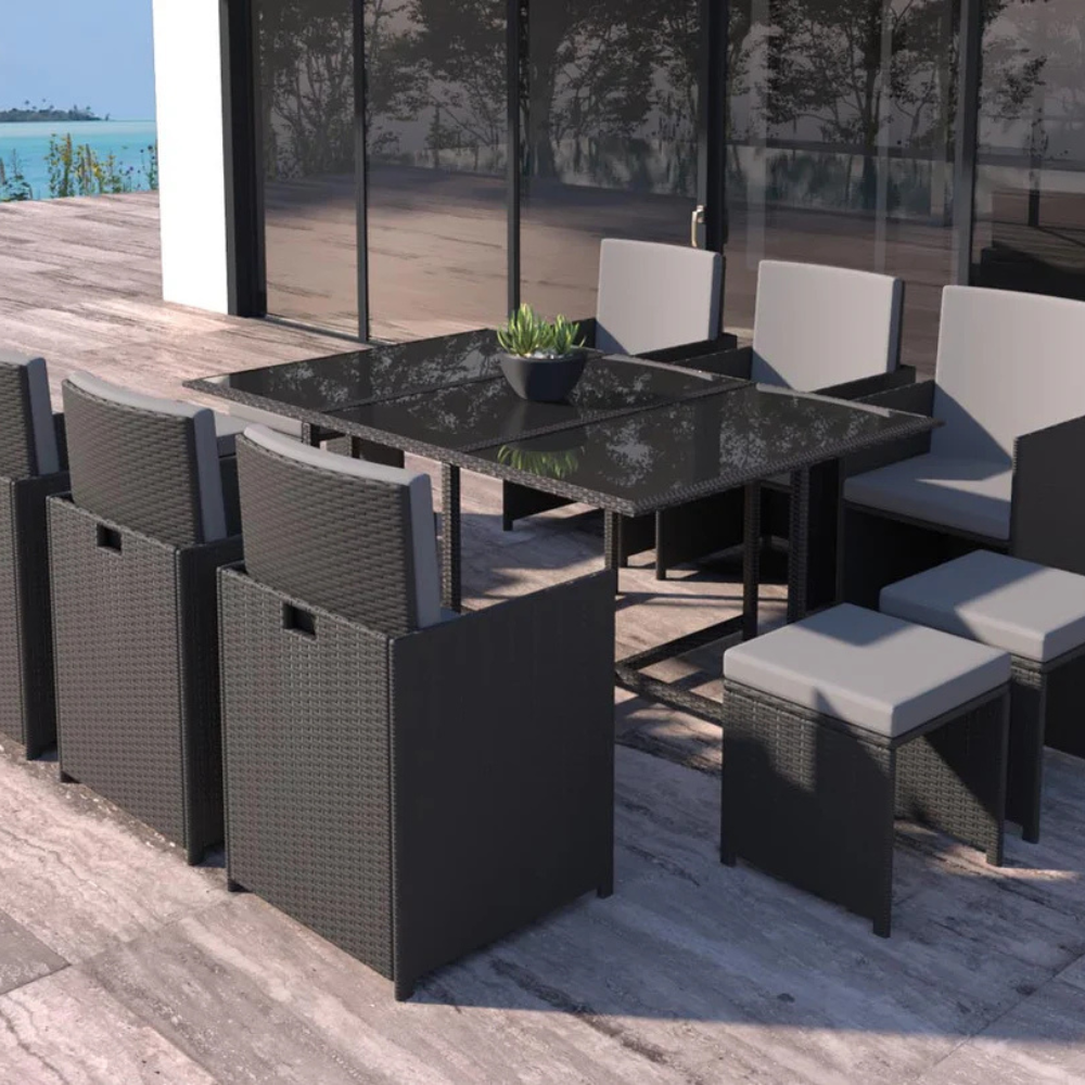 Salon de jardin encastrable en résine tressée 10 places Florida – Concept Usine