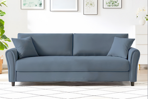 Canapé design Lucerne en tissu 3 places bleu