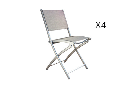 Lot de 4 chaises salon de jardin Molvina