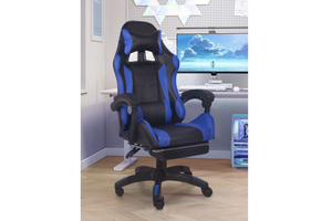 Chaise gaming massante avec repose pieds ultim bleu 