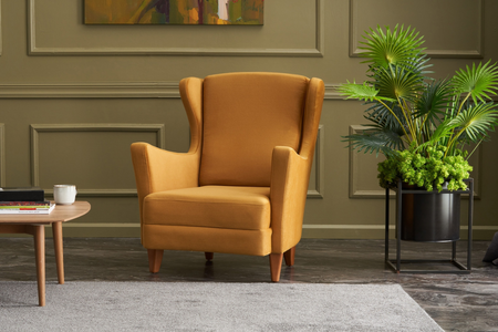 Fauteuil tissu orange williams rectangle