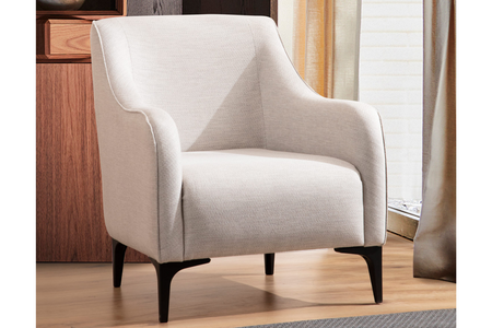 Fauteuil james tissu blanc rectangle ambiance