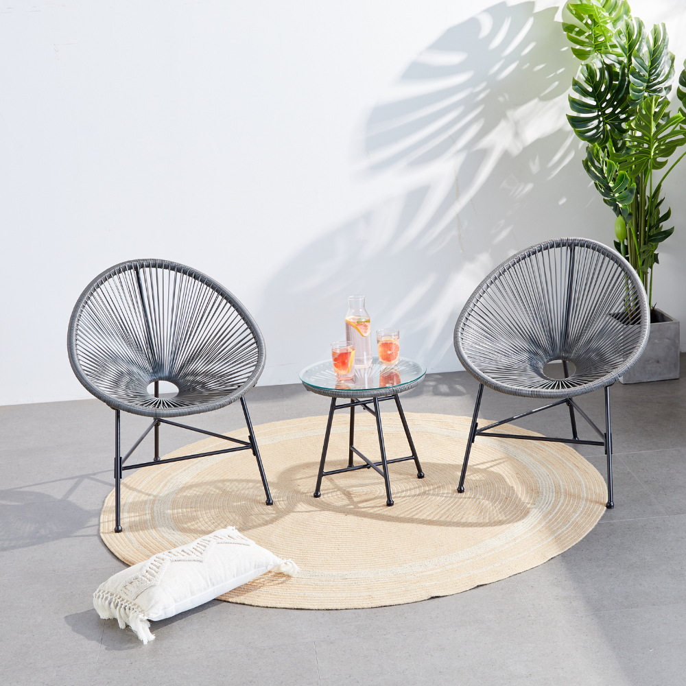 Ensemble de 2 fauteuils et table basse