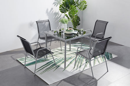 Ensemble pas cher de jardin 4 personnes en acier