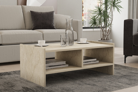 Table basse albin bois effet pierre rectangle