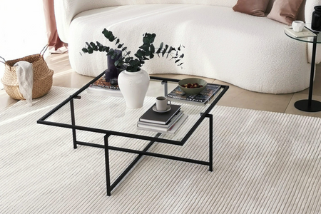 Table basse limp en verre rectangle
