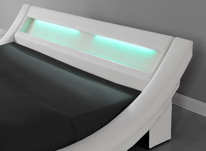 cadre de lit simili avec LED intégrés 160 x 200 cm zoom 1 Blanc