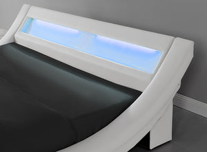 cadre de lit simili avec LED intégrés 140 x 190 cm zoom 1 Blanc