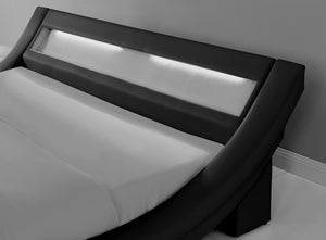 cadre de lit simili avec LED intégrés 160 x 200 cm zoom 1 Noir 