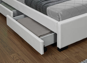 structure de lit led design 140x190 avec tiroirs en simili Blanc Enfield zoom 2 