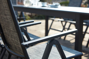 table de jardin extensible avec 6 chaises en aluminium