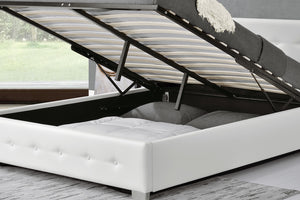 structure de lit design 140 x 190 cm Blanc avec coffre de rangement Newington zoom 4