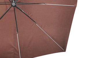 parasol déporté avec LED de 3 x 3 m Solenzara Neón Chocolat zoom 1