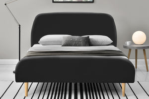 structure de lit scandinave Noir Sandvik avec pieds en bois 160x200 cm 