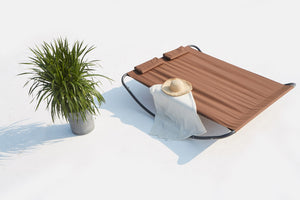 convertible de jardin et transat bascule pour 2 personnes sur fond Blanc Chocolat