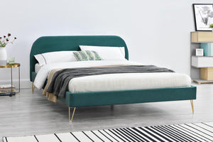 cadre de lit en velours de 160 Vert