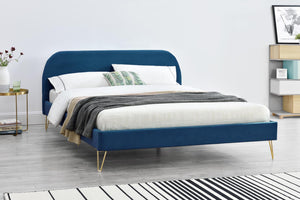 cadre de lit en velours Bleu de 160