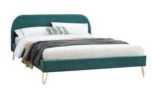 cadre de lit en velours de 160 sur fond Blanc Vert