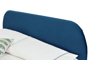 cadre de lit en velours de 160 zoom 1 Bleu
