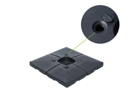 dalles pour parasol de HPDE x4 sur fond Blanc