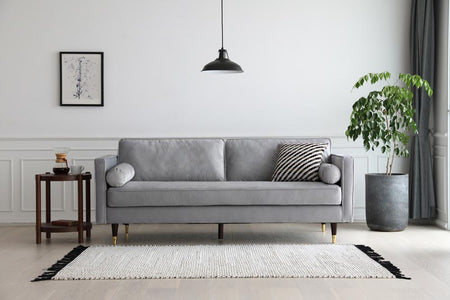 Canapé en velours de 3 places Gris clair