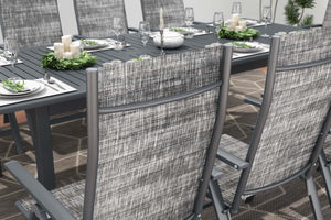 table de jardin extensible 10 places et 10 chaises en aluminium