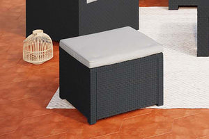 meubles de jardin en résine tressée gris anthracite design Tropéa zoom 