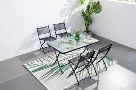 Ensemble repas table 4 chaises mahon noir