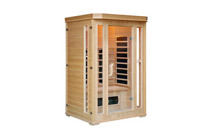 Sauna infrarouge de 2 places en bois chromothérapie Narvik fond Blanc