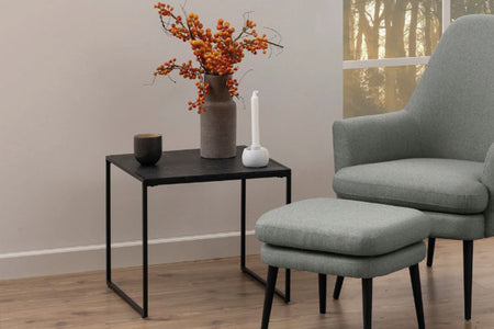 Table basse carre grise industrielle pluton