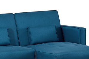 Canapé d'angle réversible et convertible bleu canard zoom 1