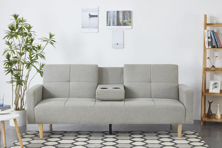 canapé convertible en tissus gris 3 places