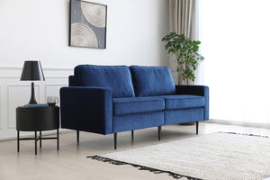 Canapé design en velours bleu foncé 2 places