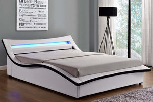 lit led blanc 160 cm 