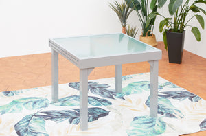 lot de table de jardin en aluminium extensible avec 4 chaises en acier Molvina table