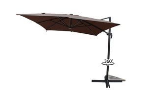 parasol rectangulaire avec LED Chocolat 360
