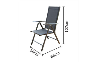 salon de jardin en aluminium gris de 10 places Ravenne dimensions fauteuils