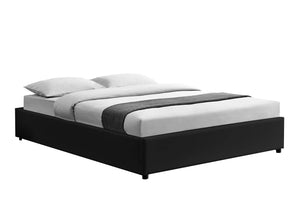structure de lit avec coffre intégré-140 x 190 cm- Noir 