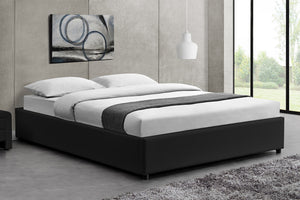 structure de lit avec coffre intégré Noir -140 x 190 cm