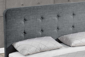 structure de lit de style scandinave avec pieds en bois- 160 x 200- Gris foncé