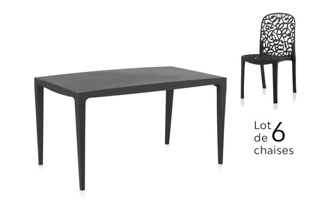 table master et lot de 6 chaises flora