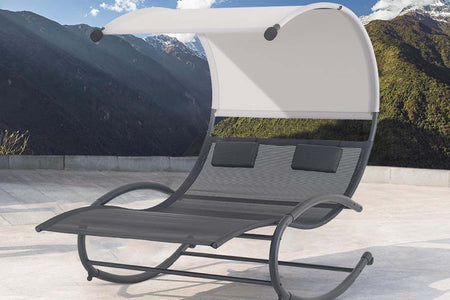 transat à bascule gris