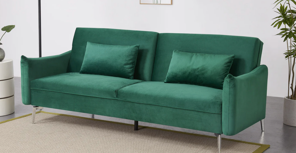 canapé vert foncé velours