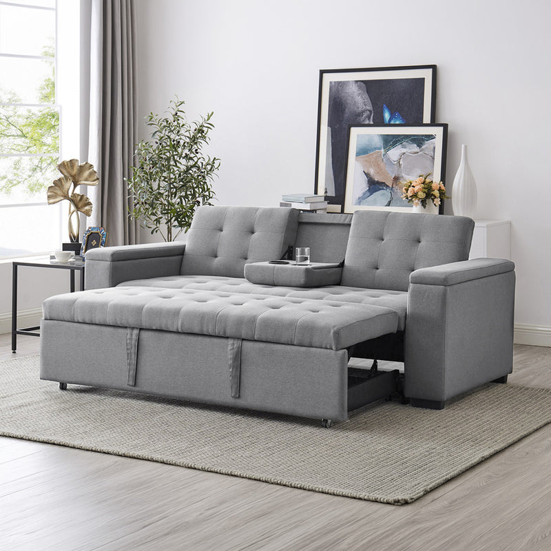 Canapé Noho convertible 4 places design Gris clair 